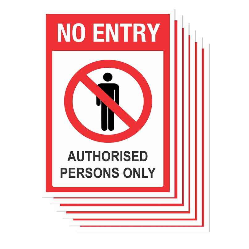 Paper Plane Design No Entry Sign Wall Posters | Set Of 6 | Size 29 x 21 cm | D77