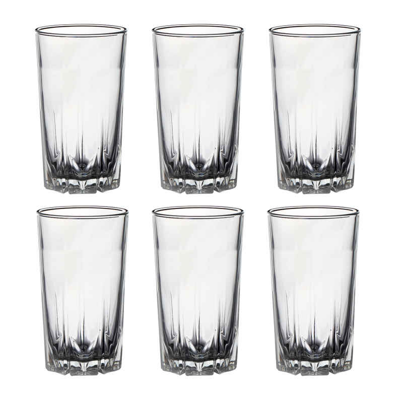 Cello Estonia Tumbler Glass Set | Glass Tumblers for Water, Juice & Beverages | Clear - 310 ml