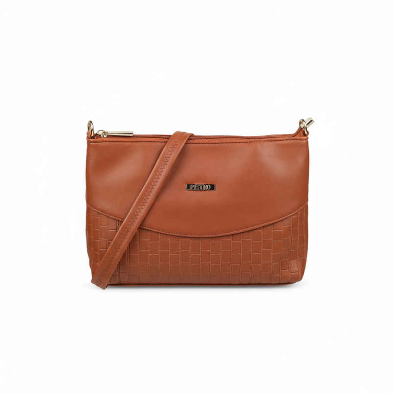 Metro Tan Synthetic Sling Bag for Women | 66-7249-23 Metro Tan Synthetic Sling Bag for Women | 66-7249-23