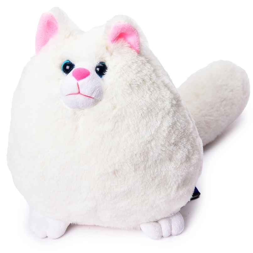 Webby Toys Fluffy Glitter Eye Cat Soft Toy (White, 2+ years)