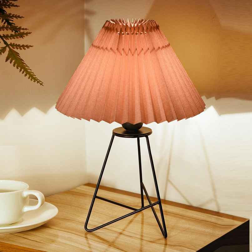 Homesake Retro Matte Black Metal Table Lamp | Bedside Gift | Home & Living Room | Khadi Pleated Homesake Retro Matte Black Metal Table Lamp | Bedside Gift | Home & Living Room | Khadi Pleated