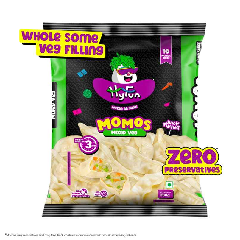 HyFun Mixed Veg Momos, Ready to Cook | Frozen
