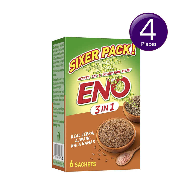 ENO 3 In 1 With Real Jeera, Ajwain & Kala Namak & Power Of ENO Sachets Combo  
