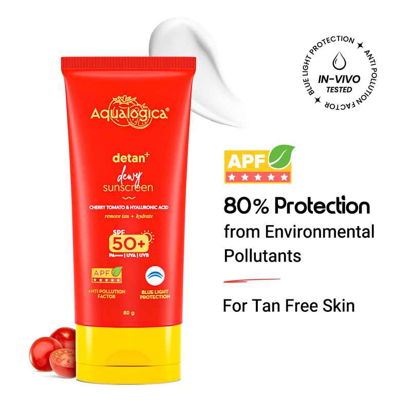 Aqualogica Detan+ Dewy Lightweight Sunscreen Gel SPF 50+ PA++++ for Normal & Dry Skin