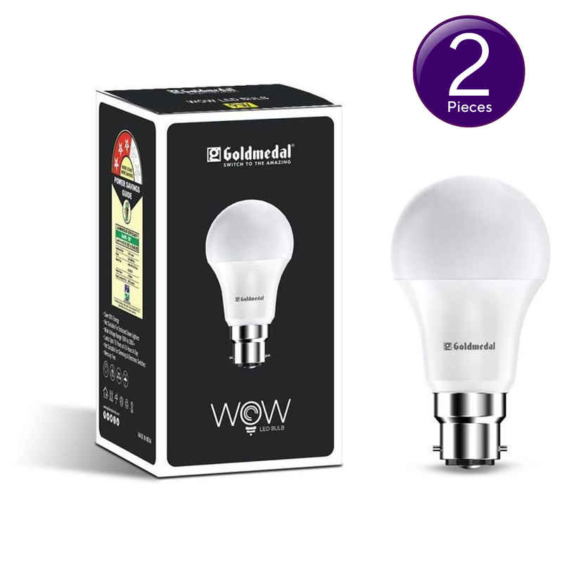 Gold Medal WOW 9W B22 Base LED Bulb For Home & Office | 230 Degree Light Coverage | 4kV Surge Protection | High Voltage Protection | Energy Efficient Combo 