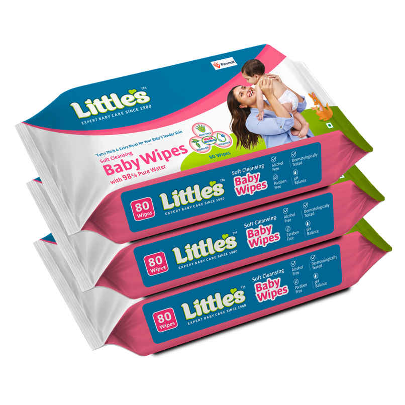 Littles Expert Baby Care Soft Cleansing Baby Wipes | Extra Thick & Moist Wet Wipes for Babys