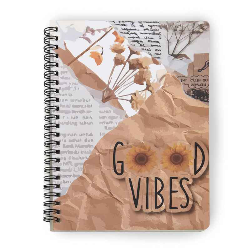 Papboo Dot Grid Spiral Wiro Notebook 120 Pages, 21 x 15 cm, 90 Gsm - Good Vibes Papboo Dot Grid Spiral Wiro Notebook 120 Pages, 21 x 15 cm, 90 Gsm - Good Vibes