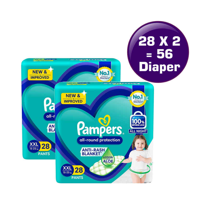 Pampers All Round Protection Baby Diapers | Pant Style | 2XL | 26 pcs Combo