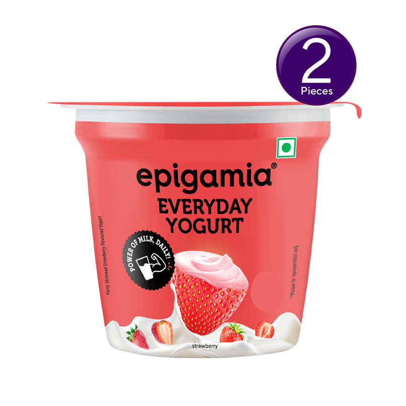 Epigamia Strawberry Flavoured Yogurt Combo