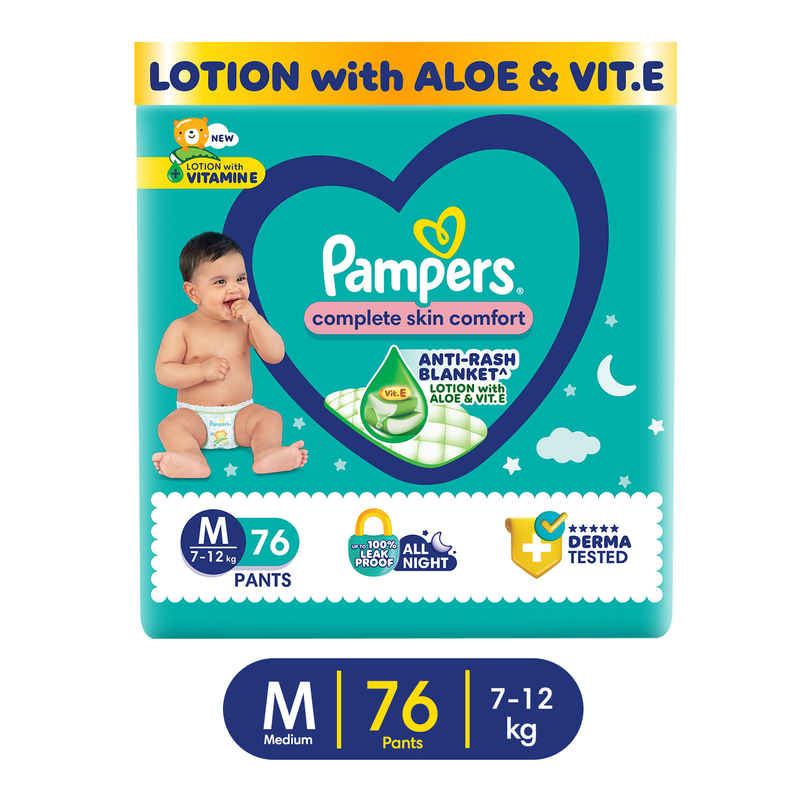 Pampers All Round Protection Baby Diapers | Pant Style | M | 76 pcs
