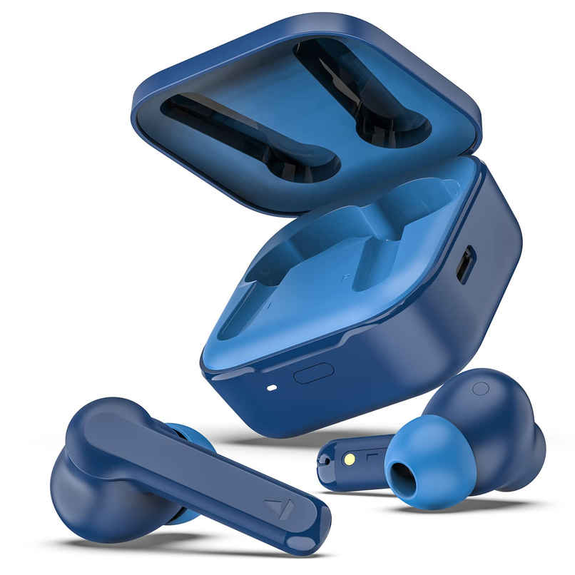 boAt Airdopes 458 TWS Earbuds W/ Spatial Bionic Sound by Thx, in Ear Enx Tech(Sport Blue)