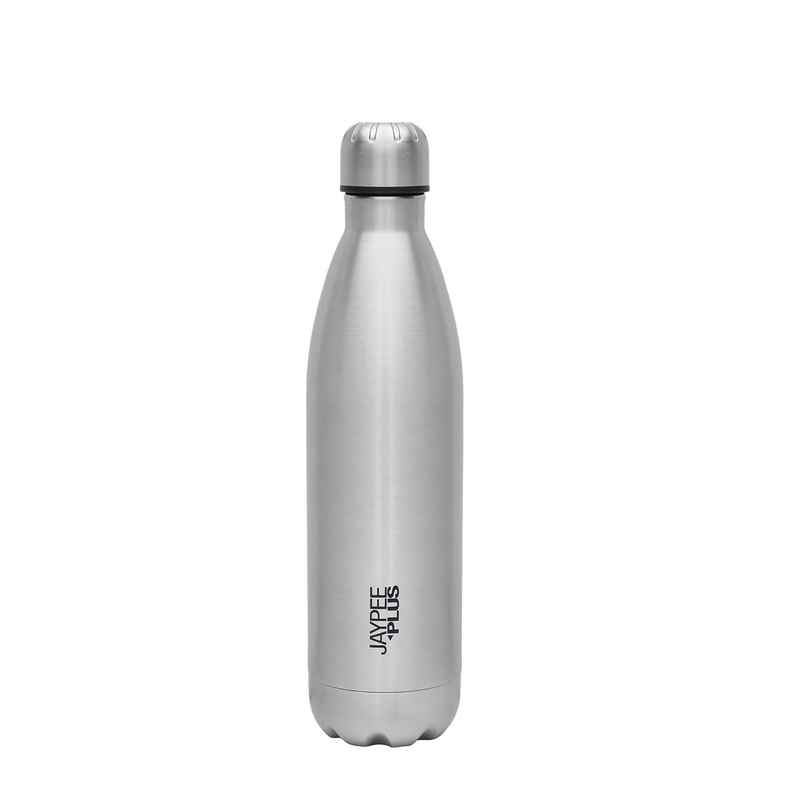 Jaypee Plus Alpha ISI Certified Stainless Steel Insulated Hot & Cold Water Bottle | Silver | 750 ml