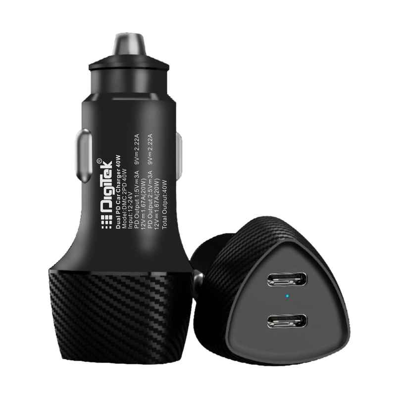Digitek Dmc 2Pd 40W Fast Car Charger With Dual Output, 40 Watts Total (20W + 20W Type C Pd) (Black) Digitek Dmc 2Pd 40W Fast Car Charger With Dual Output, 40 Watts Total (20W + 20W Type C Pd) (Black)