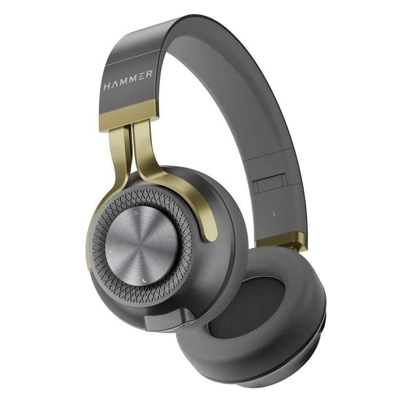Hammer Bash 2.0 Over-Ear Wireless Bluetooth Headphones With Mic | Bluetooth 5.0 | Ash Grey