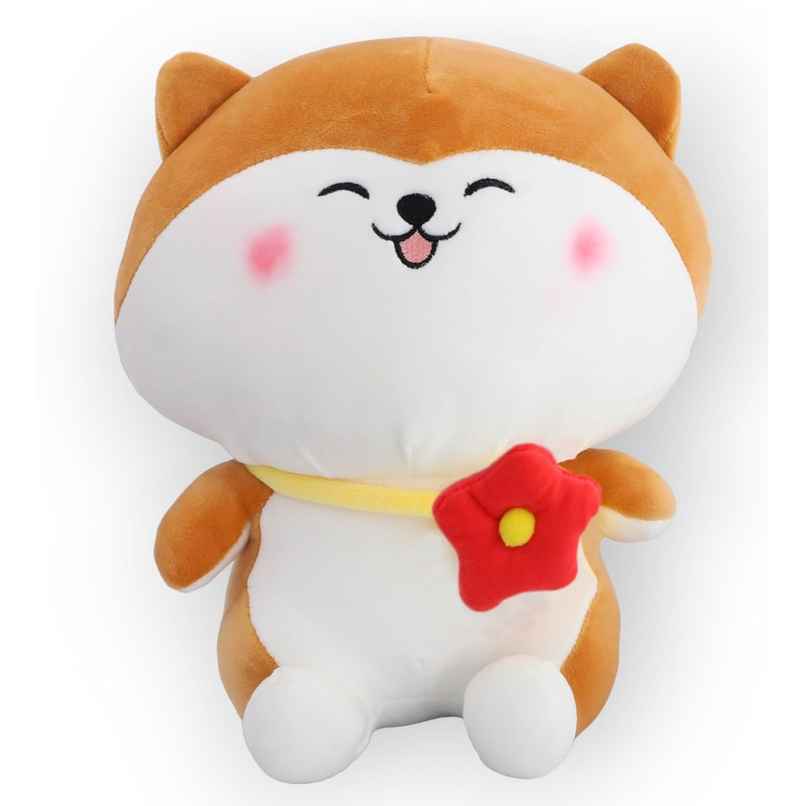DearJoy Cat with a Flower - Brown & White, 25cm