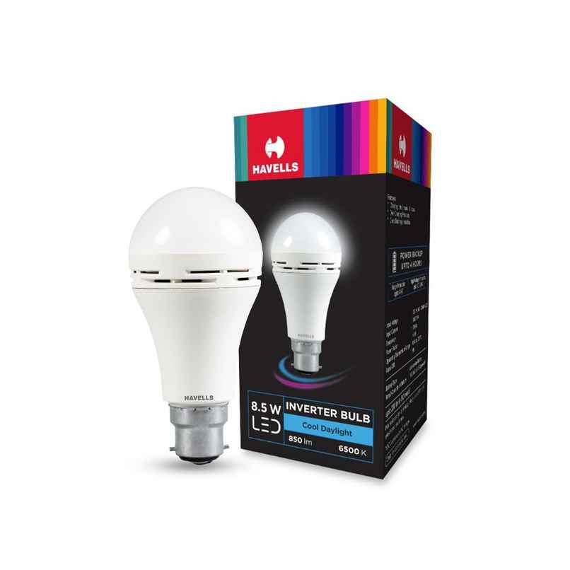 Havells 8.5W Inverter Bulb With 4 Hours Power Back Up | B22 Base Holder