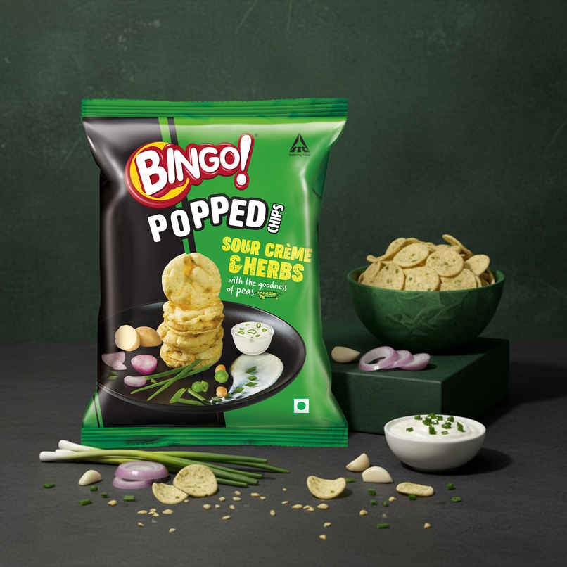 Bingo! Popped Chips Sour Cream & Herbs | Light & Crunchy