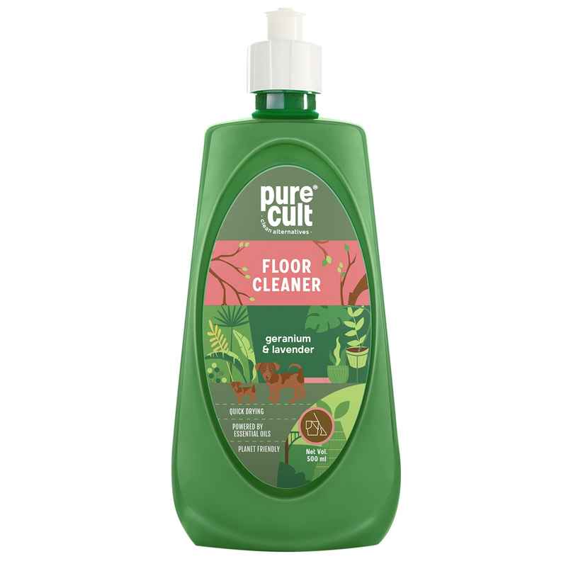 Purecult Floor Cleaner Liquid With Geranium & Lavender Essential Oil - Bottle