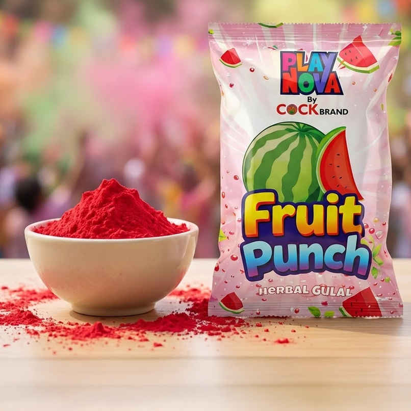 Playnova Fruit Punch Herbal Holi Gulal | Red | Cock