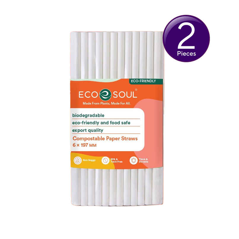 ECO SOUL 6mm White | 50 Count | Paper Straw Combo ECO SOUL 6mm White | 50 Count | Paper Straw Combo