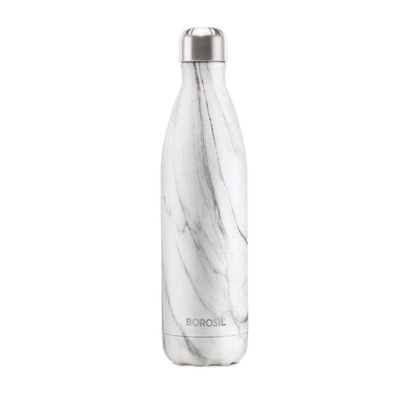 Borosil Bolt Marble Stainless Steel Water Bottle | 750 ml | Double Wall Vacuum Insulated Flask