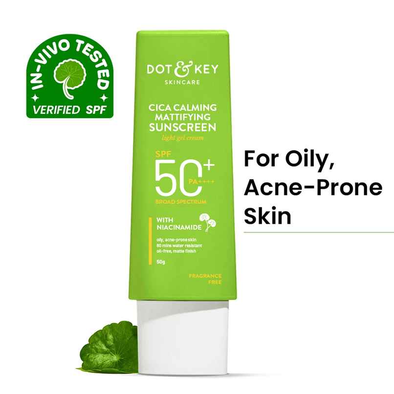 Dot & Key Cica Niacinamide Face Sunscreen SPF 50 PA+++ Uv Protection For Oily And Acne Prone Ski