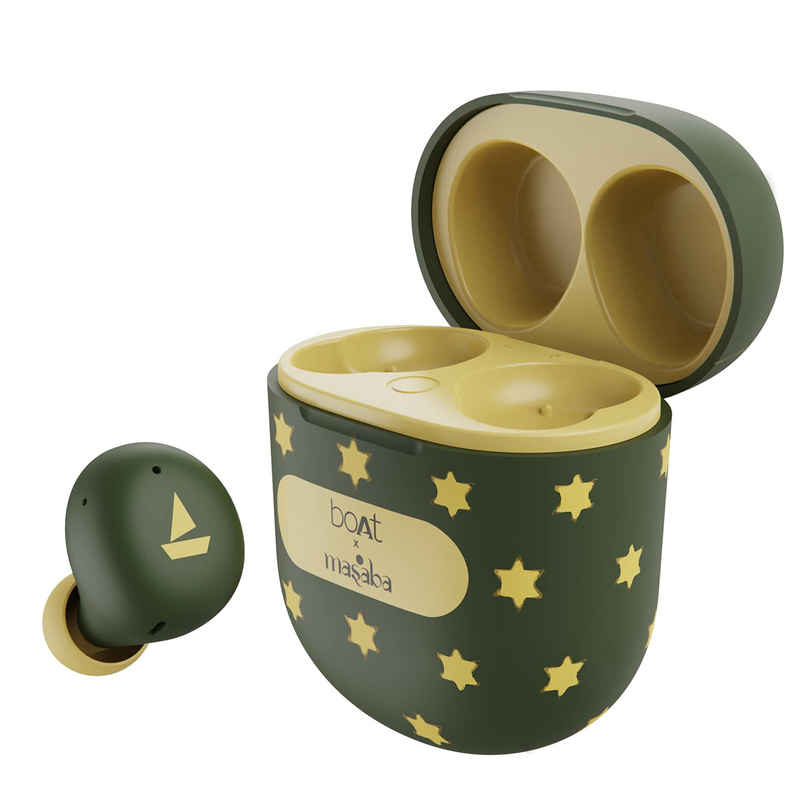 boAt Airdopes 381 TWS Earbuds With 20 Hours Playback, Asap Charge (Green Chasing Star)