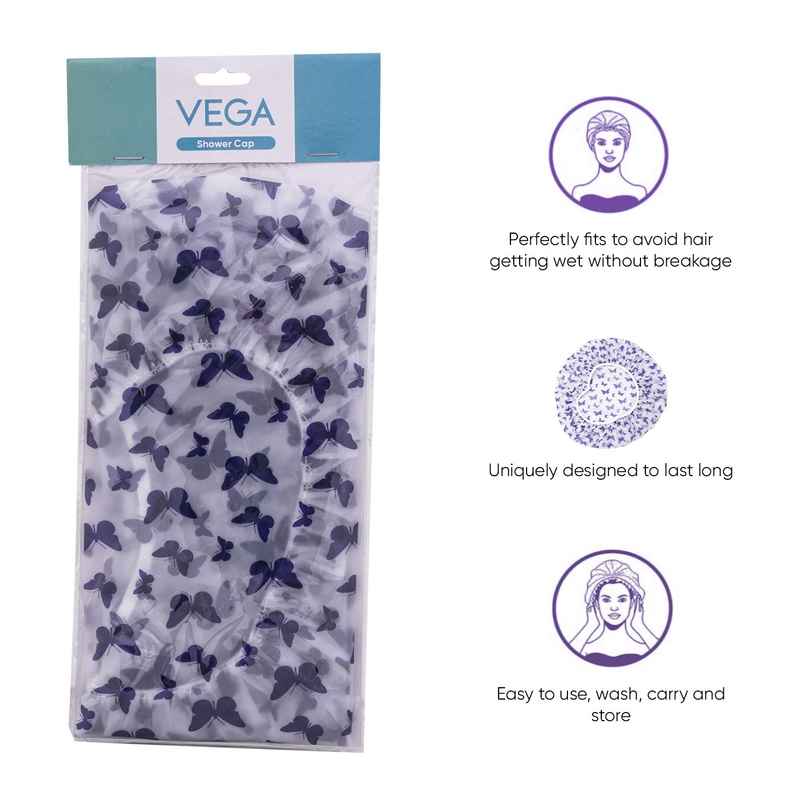 VEGA Set of 2 Premium Colorful Shower Cap (SC-02) VEGA Set of 2 Premium Colorful Shower Cap (SC-02)
