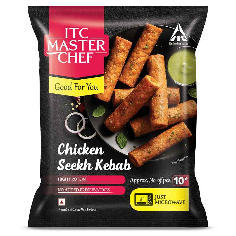 ITC Master Chef Chicken Seekh Kebab | High in Protein | No Added preservatives | Microwave Friendly ITC Master Chef Chicken Seekh Kebab | High in Protein | No Added preservatives | Microwave Friendly