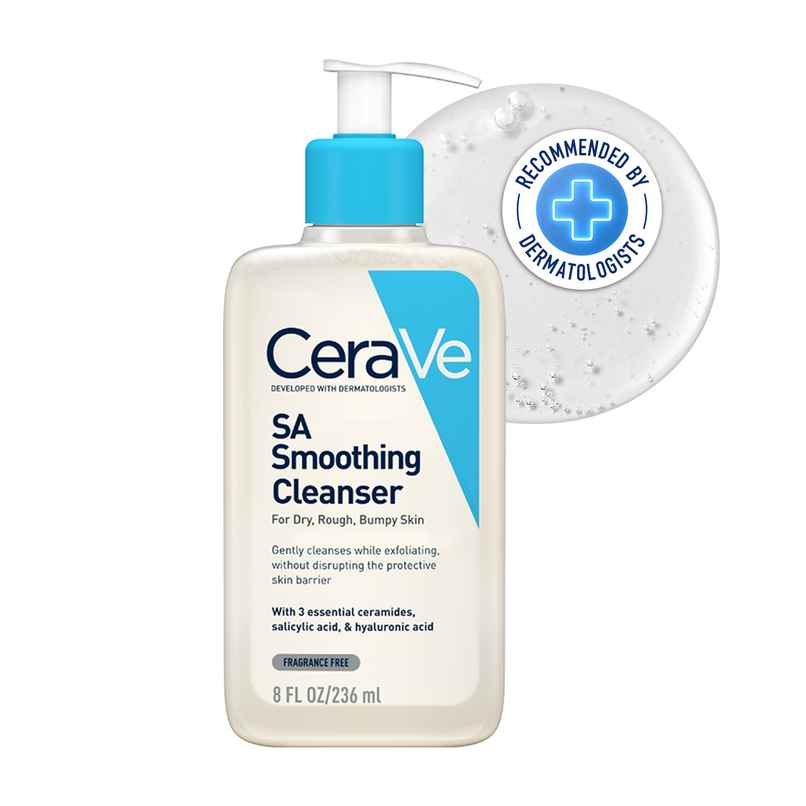 CeraVe Smoothing Cleanser | Dry, Rough & Bumpy Skin | Face Wash With Salicylic Acid & Ceramides