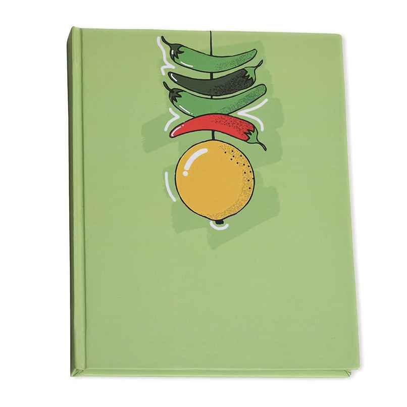 Papboo Hardboundnotebook Diary, (22 X 17.5 Cm, 80 Gsm, 140 Single Ruled Pages - Nimbu Mirchi