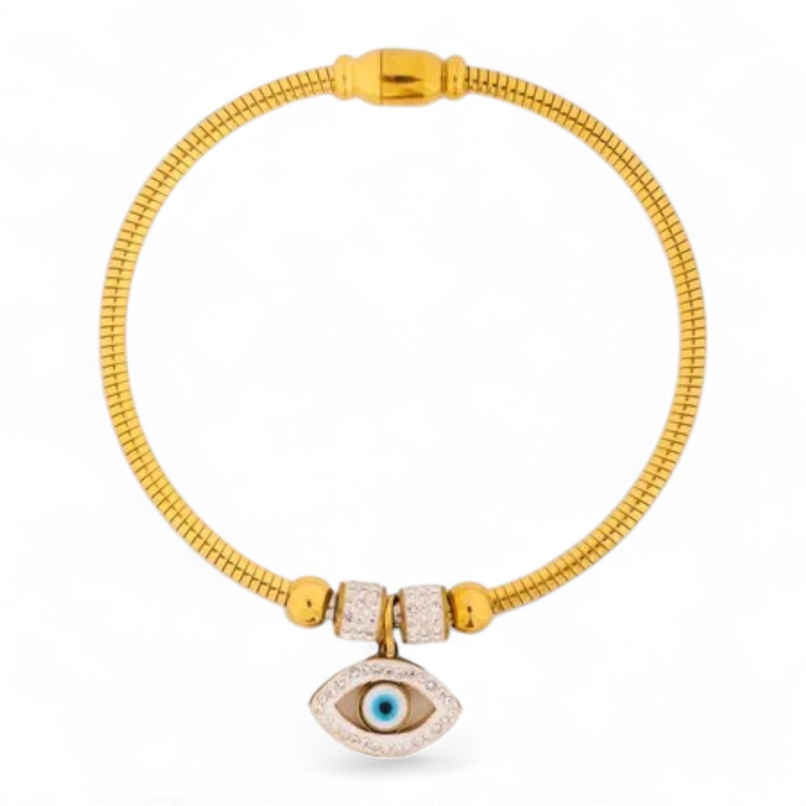 ZAISHA 18K Gold Plated Evil Eye Magnetic Bracelet Bangle | Birthday | Anniversary | Valentines gift ZAISHA 18K Gold Plated Evil Eye Magnetic Bracelet Bangle | Birthday | Anniversary | Valentines gift