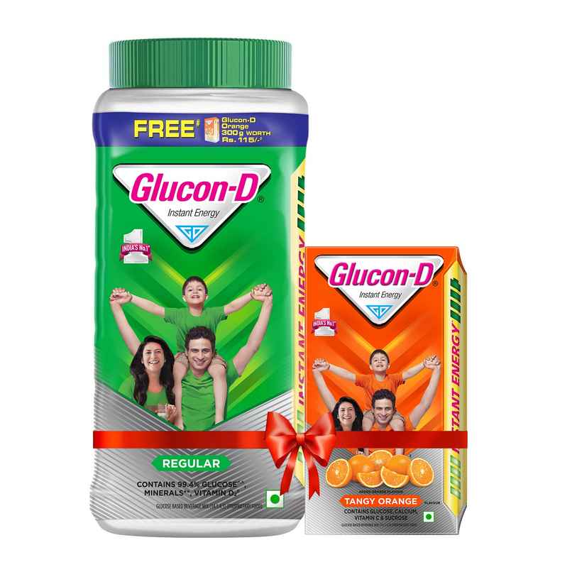 Glucon-D Regular Glucose Powder | Tangy Orange Free Refill | For Tasty Glucose Drink