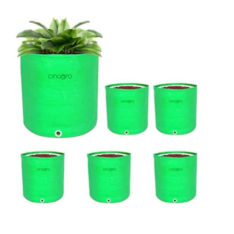 Cinagro Gardening Grow Bags - 360 GSM| 15 x 15 cm | UV-Resistant | Biodegradable, 6-Pack