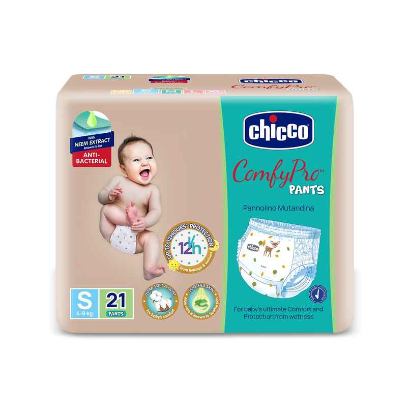 Chicco ComfyPro Premium Baby Diapers | Pant Style | S | 21 Pcs