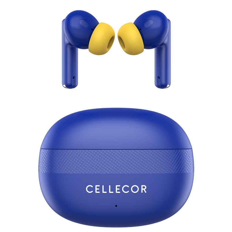 Cellecor Bropods C105 Tune TWS Noise Cancellation Earbuds | 50ms Low Latency | Fast Charging - Type-C | Yellow