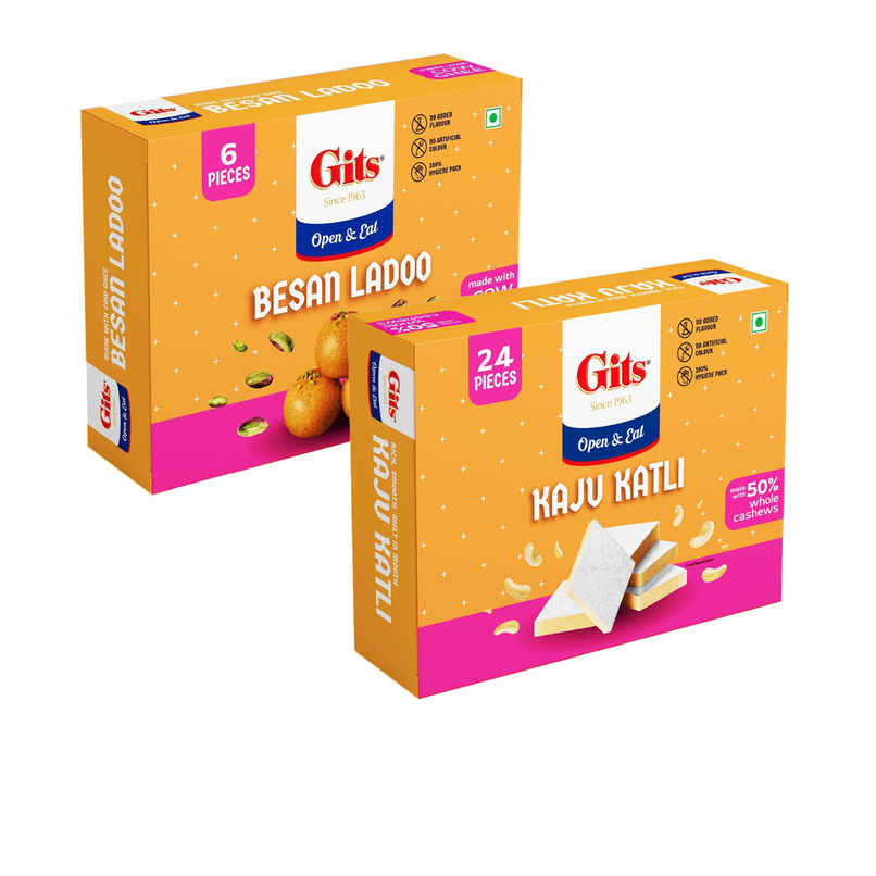 Gits Besan Laddoo (200g) & Gits Kaju Katli (250g) Combo