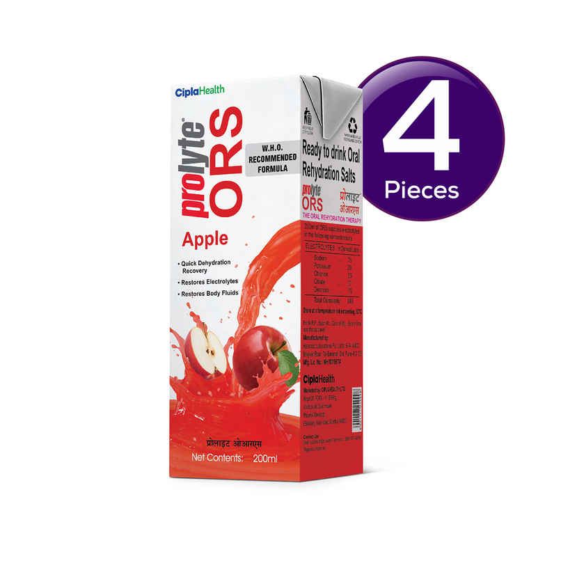 Cipla Prolyte (ORS) Apple Liquid Combo