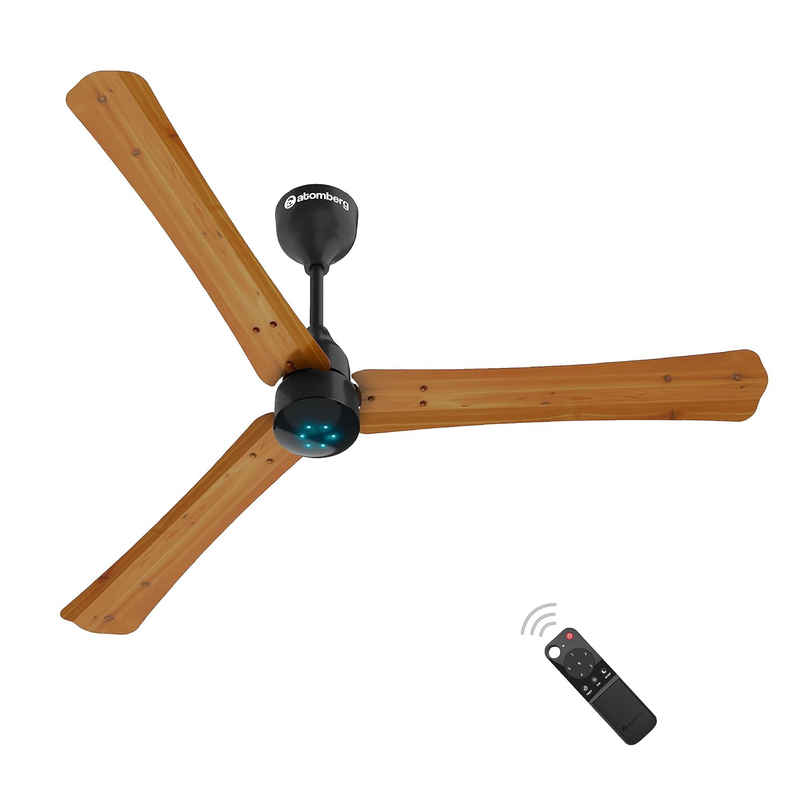 Atomberg Renesa+ BLDC Ceiling Fan,1200mm, Remote Control,BEE 5 Star,LED Indicators,Golden Oakwood