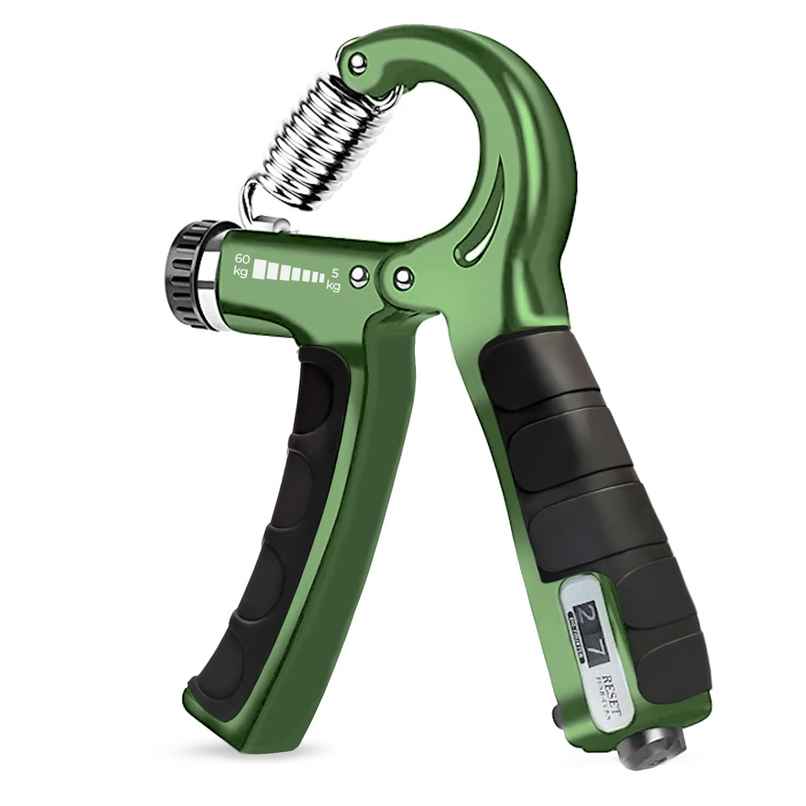 Boldfit Electronic Adjustable Hand Grip Strengthener Army Green- 60Kg Boldfit Electronic Adjustable Hand Grip Strengthener Army Green- 60Kg