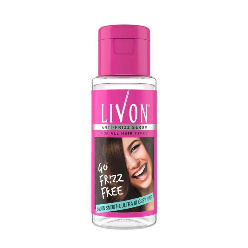 Livon Anti-Frizz Serum | Frizz-free, Smooth Hair | with Argan Oil & Vitamin E Livon Anti-Frizz Serum | Frizz-free, Smooth Hair | with Argan Oil & Vitamin E