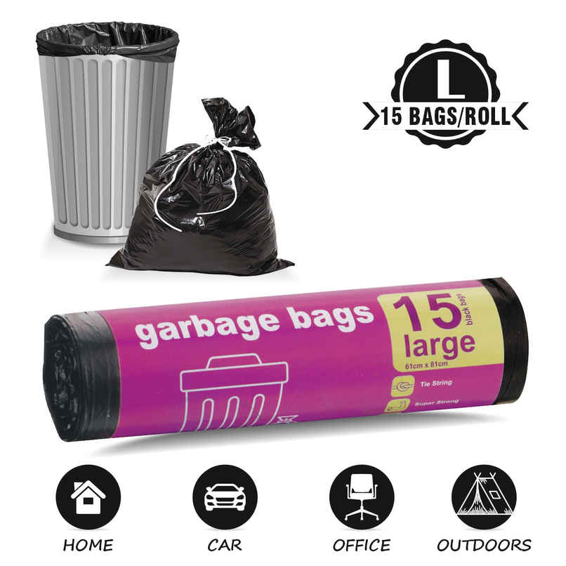 Smart One Garbage Bag Roll Black - Large- 24 x 32 Inch