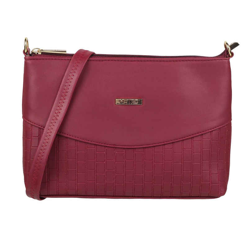 Metro Maron Synthetic Sling Bag for Women | 66-7249-44 Metro Maron Synthetic Sling Bag for Women | 66-7249-44