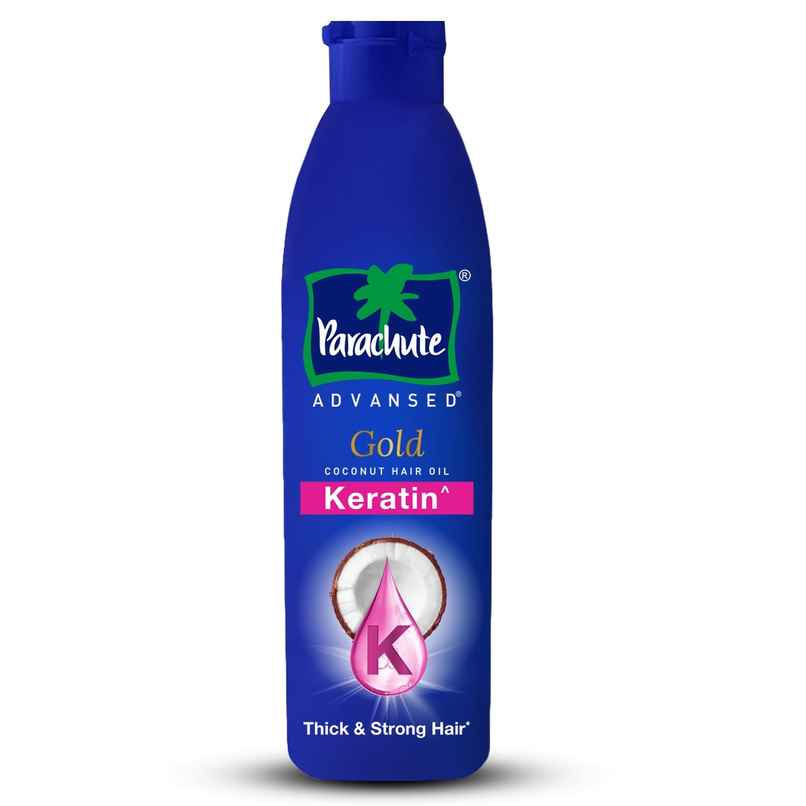 Parachute Advansed Gold Keratin Coconut Hair Oil |Thick & Smooth Hair| No Paraben or Silicone