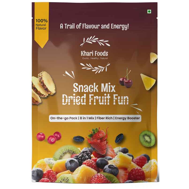 Khari Foods Dried Fruits Trail Mix | Dates, Cranberries, Black Raisins, Apricots | Healthy Snack Mix
