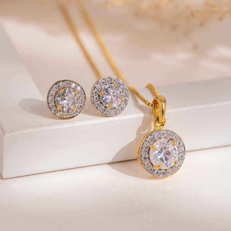 Voylla Sparkling Elegance Golden Glow Pendant Set Voylla Sparkling Elegance Golden Glow Pendant Set