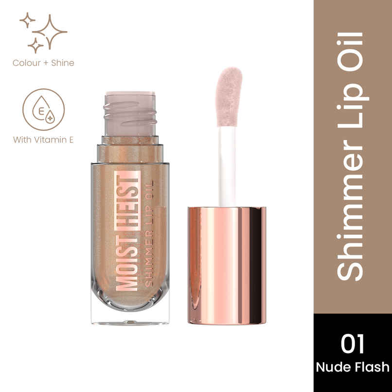 Swiss Beauty Moist Heist Shimmer Lip Oil , Luminous Shine , Hydrating , Lightweight -1 Nude Flash Swiss Beauty Moist Heist Shimmer Lip Oil , Luminous Shine , Hydrating , Lightweight -1 Nude Flash