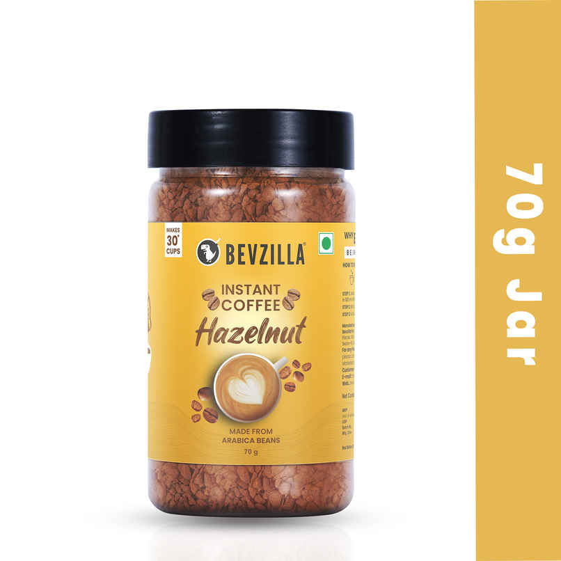 Bevzilla Hazelnut Instant Coffee Powder | Jar Bevzilla Hazelnut Instant Coffee Powder | Jar
