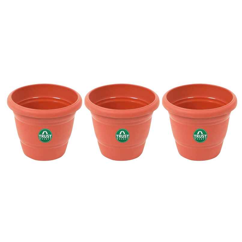 TrustBasket 8 Inch Planter Pot | UV Treated Terracotta Plastic Pots for Garden