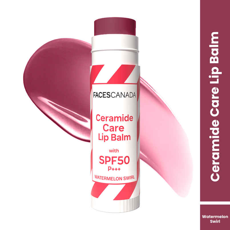 FACES CANADA Ceramide Care Lip Balm | SPF 50 |Hydrates Dry & Chapped Lips - Watermelon Swirl 03